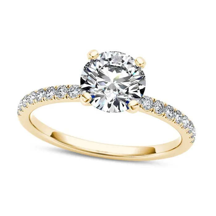 Rings Goldia 10 CT TW Natural Diamond Engagement Ring in Solid 14K Gold Rings Goldia 10 CT TW Natural Diamond Engagement Ring in Solid 14K Gold