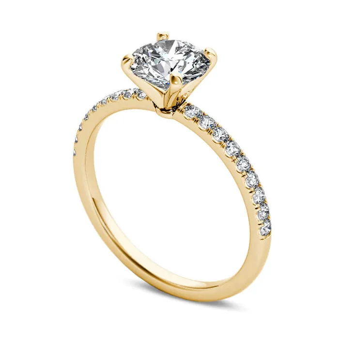 Rings Goldia 10 CT TW Natural Diamond Engagement Ring in Solid 14K Gold Rings Goldia 10 CT TW Natural Diamond Engagement Ring in Solid 14K Gold