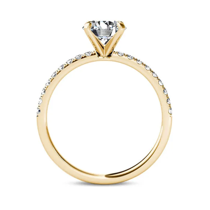Rings Goldia 10 CT TW Natural Diamond Engagement Ring in Solid 14K Gold Rings Goldia 10 CT TW Natural Diamond Engagement Ring in Solid 14K Gold