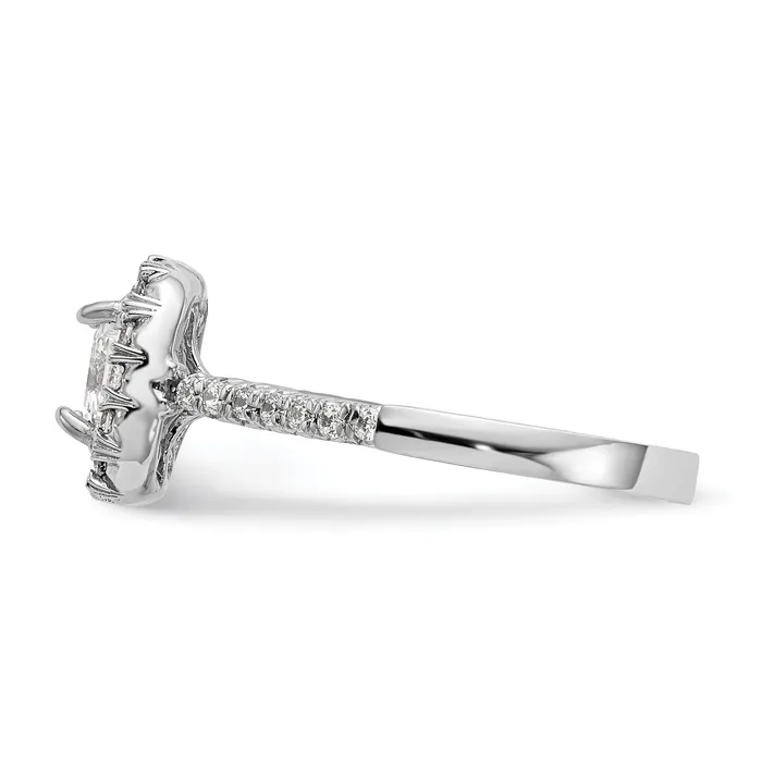 Rings Goldia 100ct CZ Solid Real 14K White Gold Ascher Halo Engagement Ring