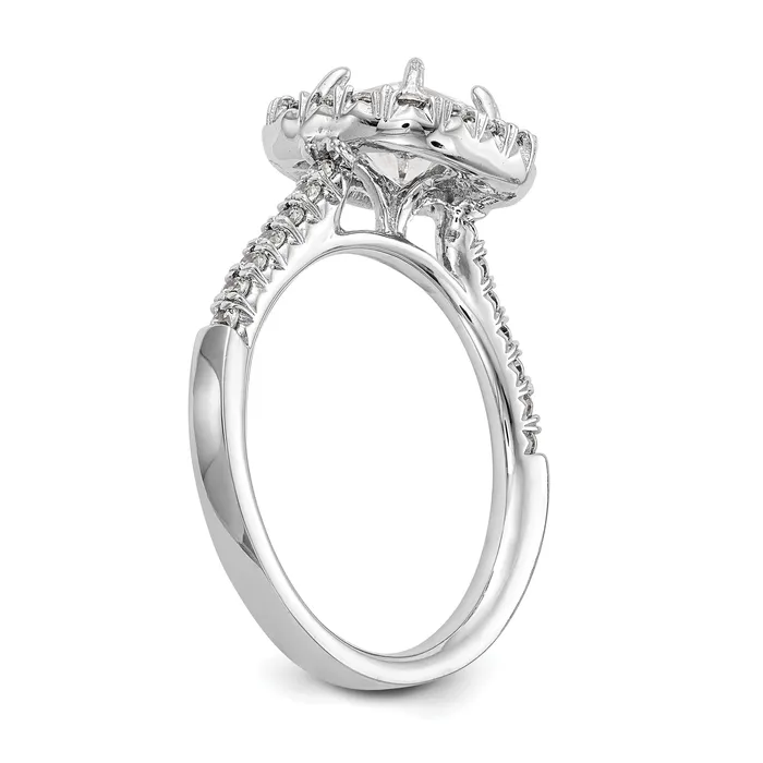 Rings Goldia 100ct CZ Solid Real 14K White Gold Ascher Halo Engagement Ring
