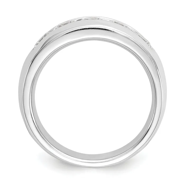 Rings Goldia 120ct CZ Solid Real 14K White Gold 5Stone Channel Wedding Band Ring