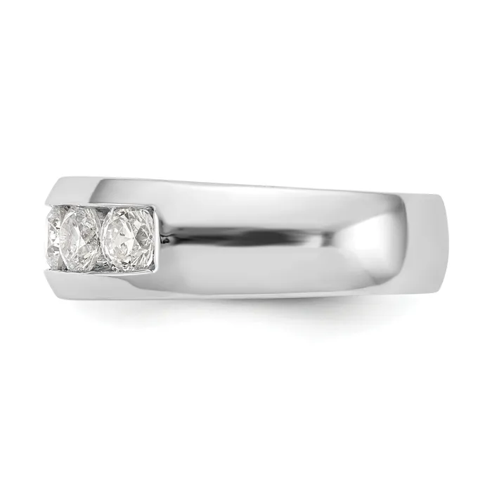 Rings Goldia 120ct CZ Solid Real 14K White Gold 5Stone Channel Wedding Band Ring