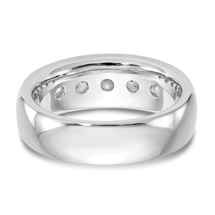 Rings Goldia 120ct CZ Solid Real 14K White Gold 5Stone Channel Wedding Band Ring