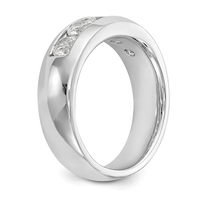 Rings Goldia 120ct CZ Solid Real 14K White Gold 5Stone Channel Wedding Band Ring