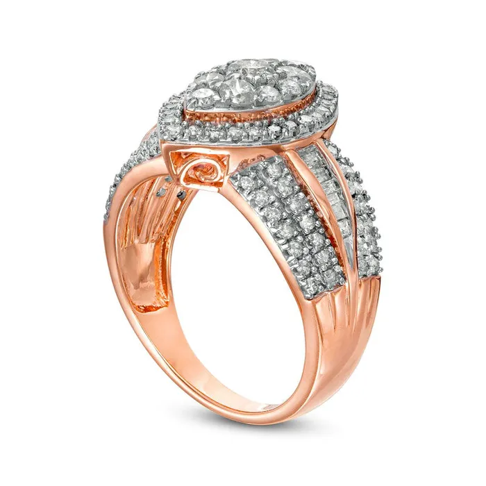 Rings Goldia 15 CT TW Composite Marquise Natural Diamond Frame Ring in Solid 10K Rose Gold Rings Goldia 15 CT TW Composite Marquise Natural Diamond Frame Ring in Solid 10K Rose Gold