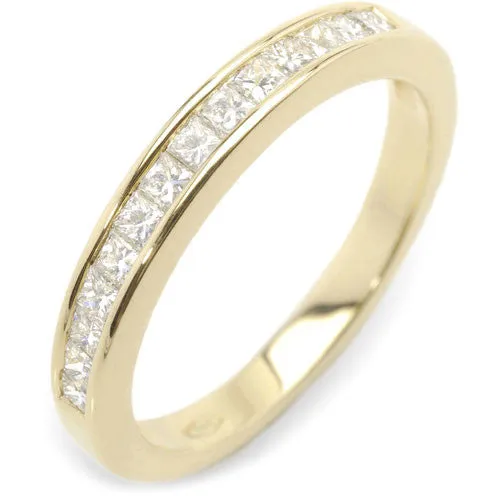 Rings Goldia 1 ct tw Channel Set Princess Diamond SemiEternity Band Ring 14K Yellow Gold Rings Goldia 1 ct tw Channel Set Princess Diamond SemiEternity Band Ring 14K Yellow Gold