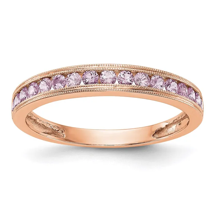 Rings Goldia 14k Rose Gold Pink Sapphire Band