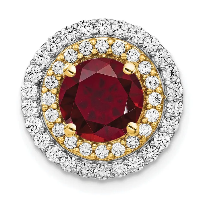 Rings Goldia 14k TwoTone Gold Lab Grown Real Diamond u0026 Created Ruby Pendant Rings Goldia 14k TwoTone Gold Lab Grown Real Diamond u0026 Created Ruby Pendant