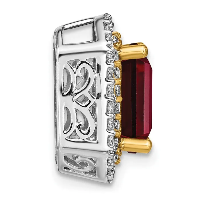 Rings Goldia 14k TwoTone Gold Lab Grown Real Diamond u0026 Created Ruby Pendant