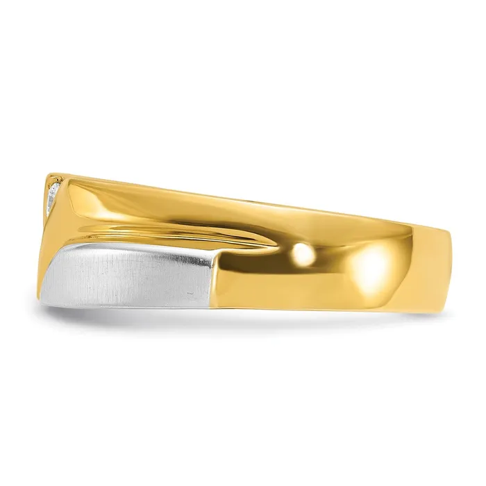 Rings Goldia 14k Twotone Gold Mens Polished and Satin Diamond Ring Mounting