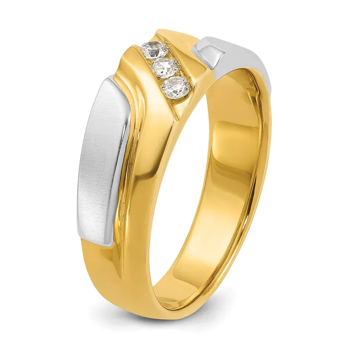 Rings Goldia 14k Twotone Gold Mens Polished and Satin Diamond Ring Mounting