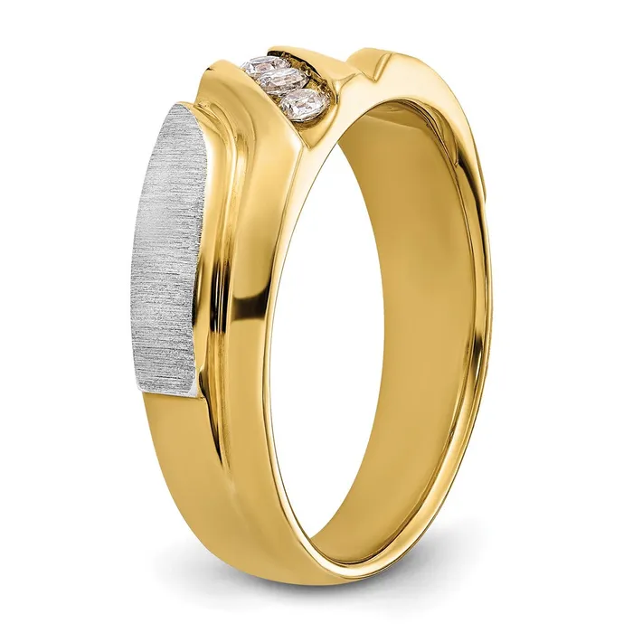 Rings Goldia 14k Twotone Gold Mens Polished and Satin Diamond Ring Mounting