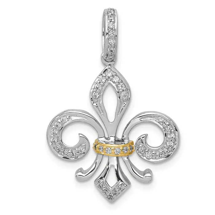 Rings Goldia 14k Twotone Two Tone 15 Ct Lab Grown Diamond VSSI G Fleur De Lis Pendant Rings Goldia 14k Twotone Two Tone 15 Ct Lab Grown Diamond VSSI G Fleur De Lis Pendant