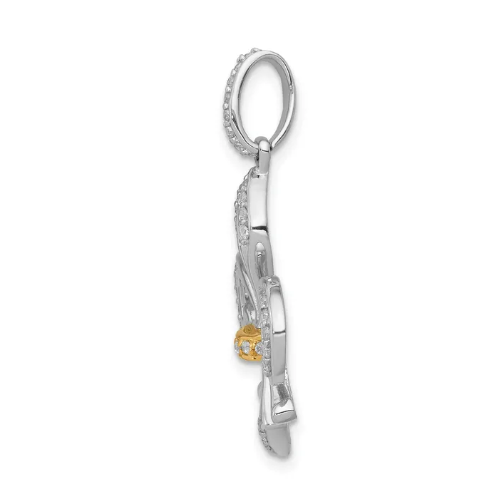 Rings Goldia 14k Twotone Two Tone 15 Ct Lab Grown Diamond VSSI G Fleur De Lis Pendant