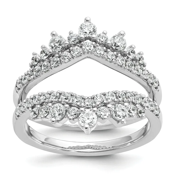 Rings Goldia 14k White Gold 1 Ct Lab Grown Diamond VSSI G Double Row Ring Guard Rings Goldia 14k White Gold 1 Ct Lab Grown Diamond VSSI G Double Row Ring Guard