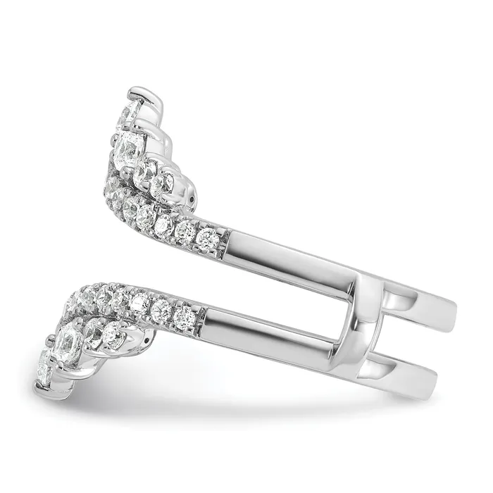 Rings Goldia 14k White Gold 1 Ct Lab Grown Diamond VSSI G Double Row Ring Guard
