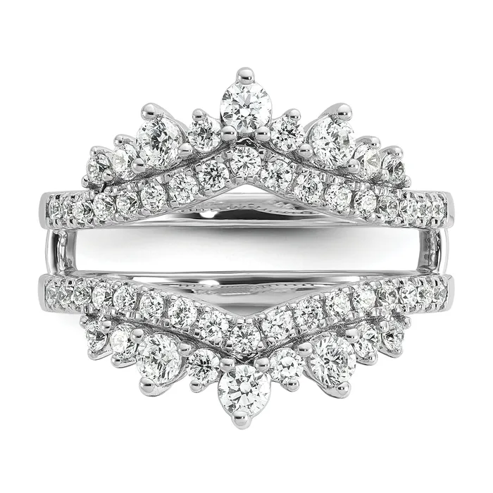 Rings Goldia 14k White Gold 1 Ct Lab Grown Diamond VSSI G Double Row Ring Guard