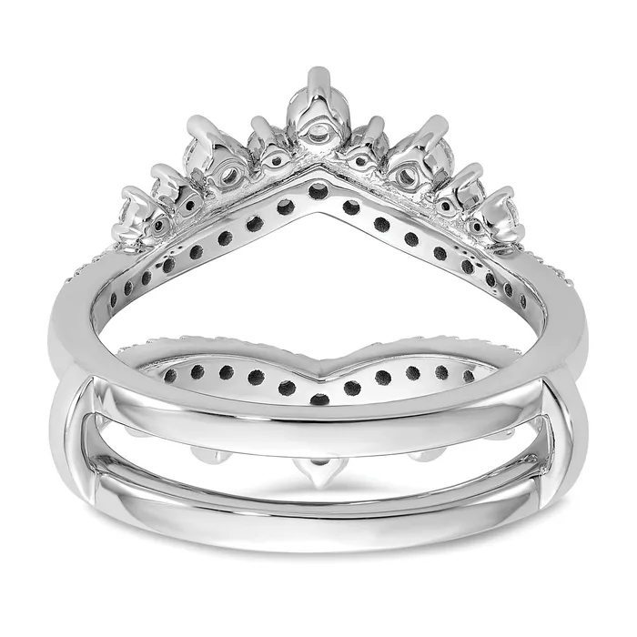 Rings Goldia 14k White Gold 1 Ct Lab Grown Diamond VSSI G Double Row Ring Guard