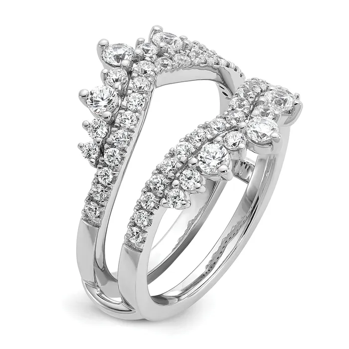 Rings Goldia 14k White Gold 1 Ct Lab Grown Diamond VSSI G Double Row Ring Guard