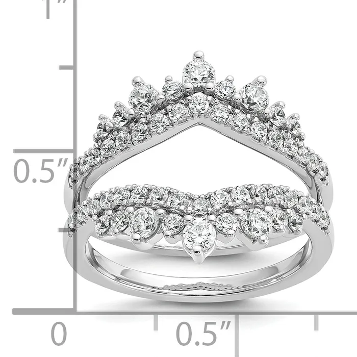 Rings Goldia 14k White Gold 1 Ct Lab Grown Diamond VSSI G Double Row Ring Guard