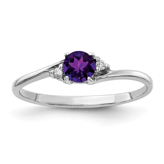 Rings Goldia 14k White Gold 4mm Amethyst VS Diamond ring