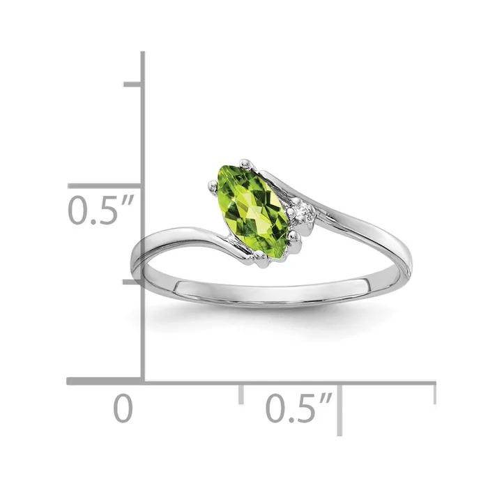 Rings Goldia 14k White Gold 7x35mm Marquise Peridot AAA Diamond ring