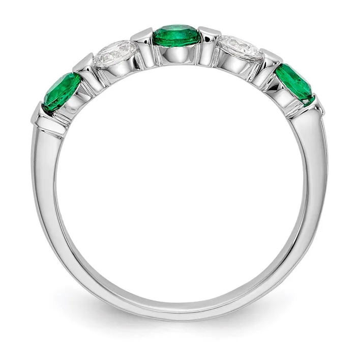 Rings Goldia 14k White Gold Real Diamond wEmerald Band