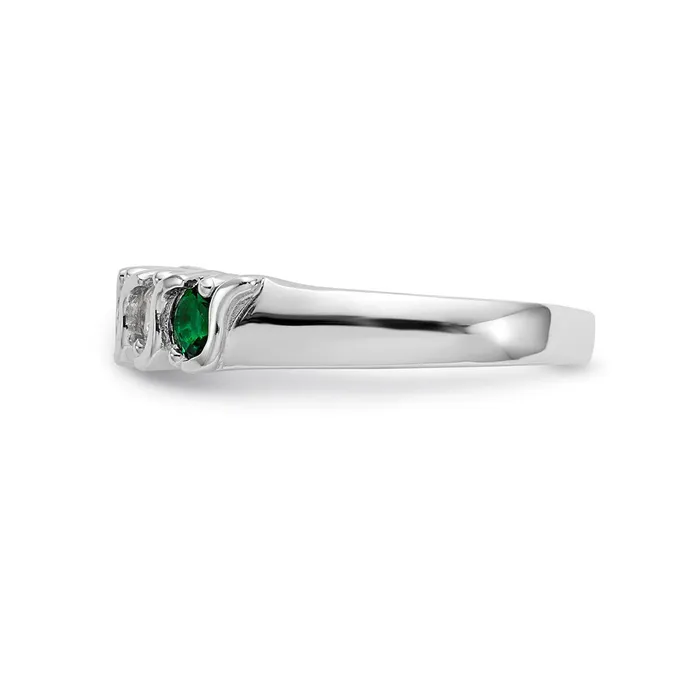 Rings Goldia 14k White Gold Real Diamond wEmerald Band