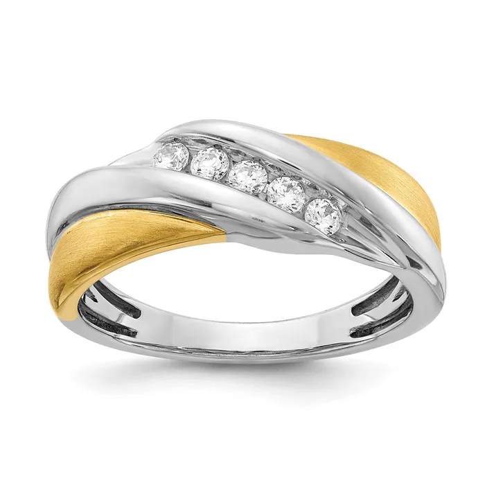 Rings Goldia 14k White u0026 Yellow Gold Real Diamond Mens Ring