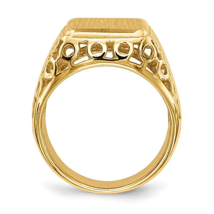 Rings Goldia 14K Yellow Gold 145 x 125mm Open Back Mens Signet Ring