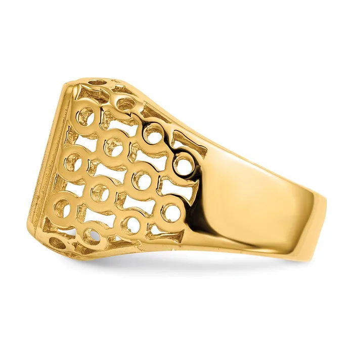 Rings Goldia 14K Yellow Gold 145 x 125mm Open Back Mens Signet Ring