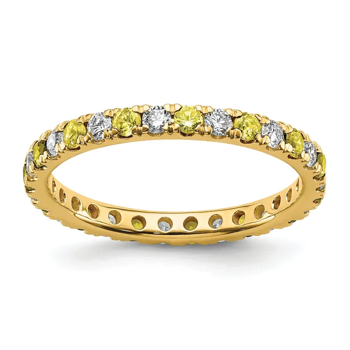 Rings Goldia 14k Yellow Gold 38 Ct Lab Grown Diamond VSSI G and Lab Created Sapphire Eternity Band Ring Rings Goldia 14k Yellow Gold 38 Ct Lab Grown Diamond VSSI G and Lab Created Sapphire Eternity Band Ring