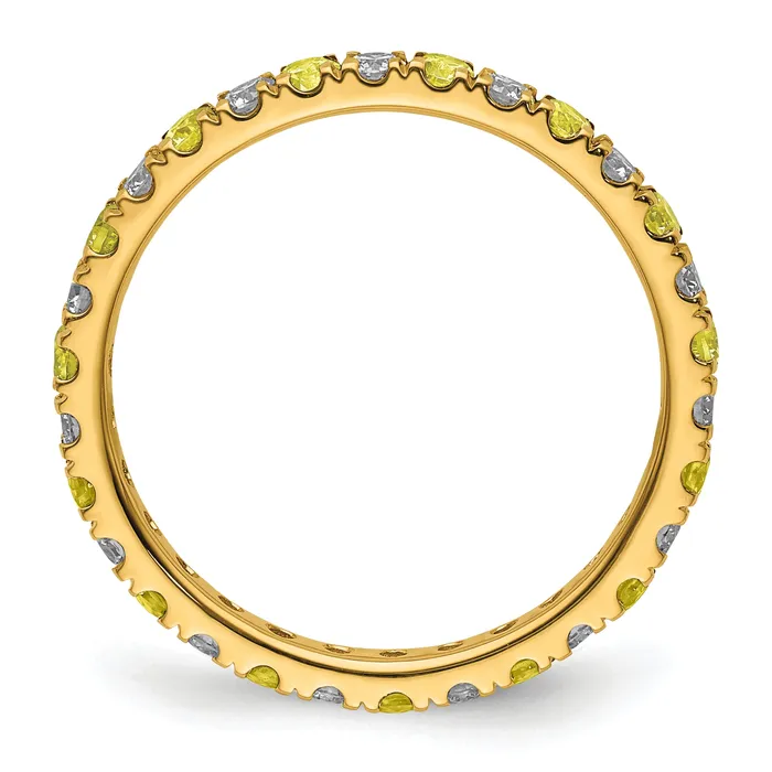 Rings Goldia 14k Yellow Gold 38 Ct Lab Grown Diamond VSSI G and Lab Created Sapphire Eternity Band Ring