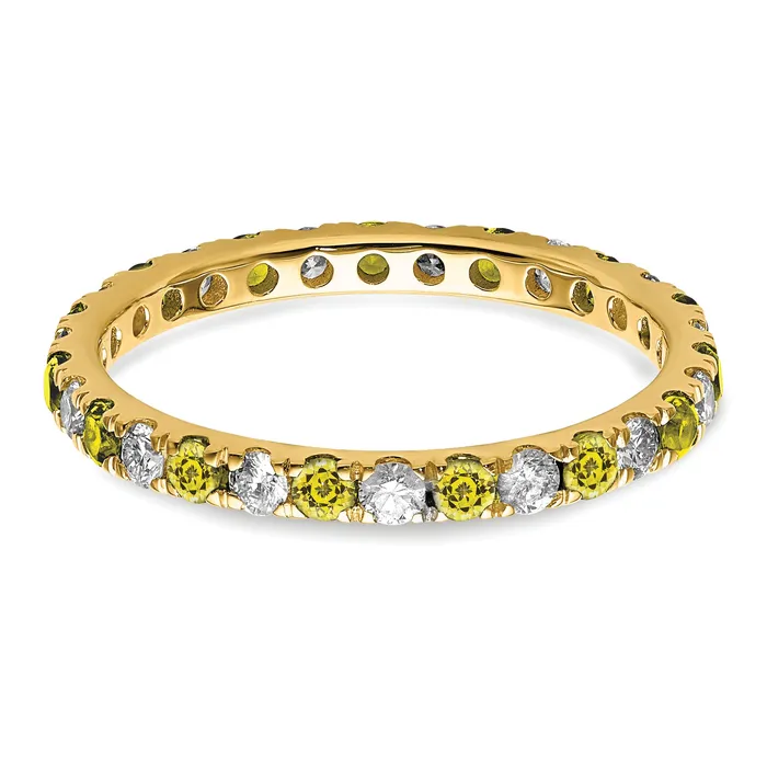 Rings Goldia 14k Yellow Gold 38 Ct Lab Grown Diamond VSSI G and Lab Created Sapphire Eternity Band Ring