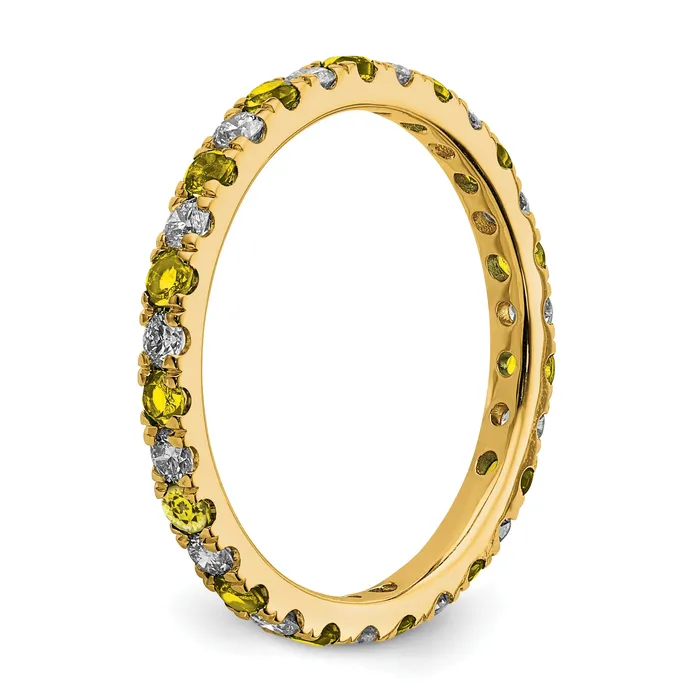 Rings Goldia 14k Yellow Gold 38 Ct Lab Grown Diamond VSSI G and Lab Created Sapphire Eternity Band Ring