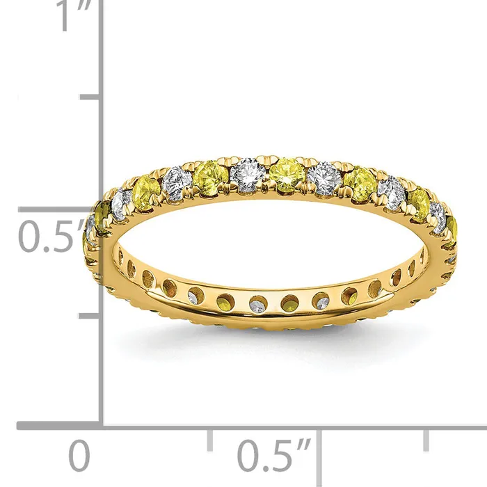 Rings Goldia 14k Yellow Gold 38 Ct Lab Grown Diamond VSSI G and Lab Created Sapphire Eternity Band Ring
