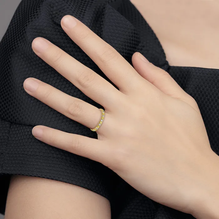 Rings Goldia 14k Yellow Gold 38 Ct Lab Grown Diamond VSSI G and Lab Created Sapphire Eternity Band Ring