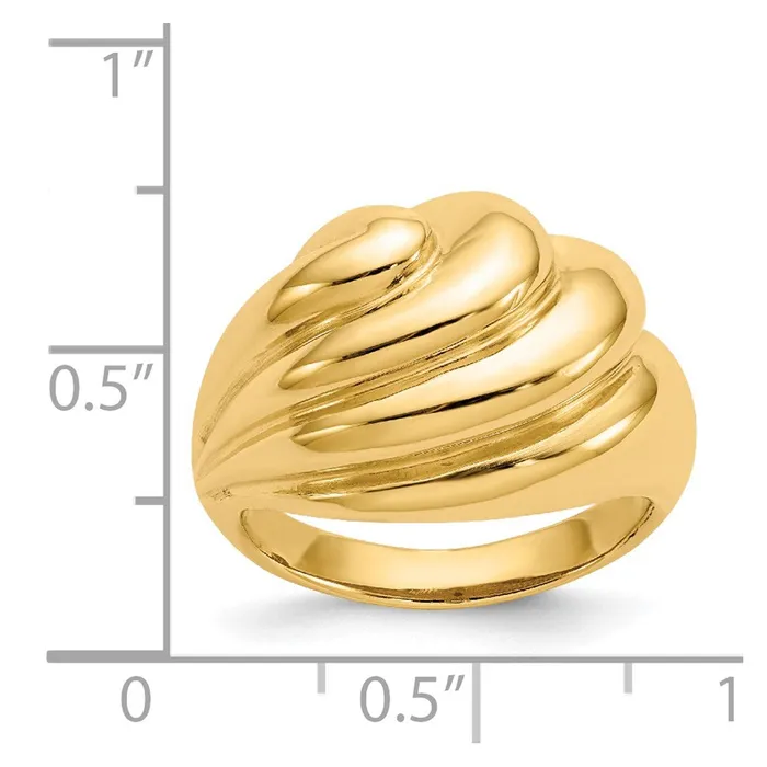 Rings Goldia 14K Yellow Gold Polished Swirl Dome Ring