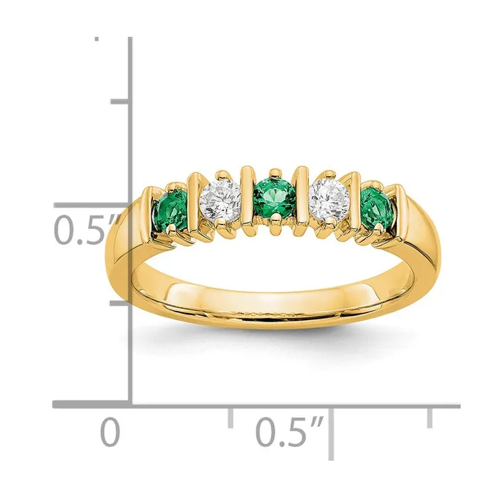 Rings Goldia 14k Yellow Gold Real Diamond wEmerald Band
