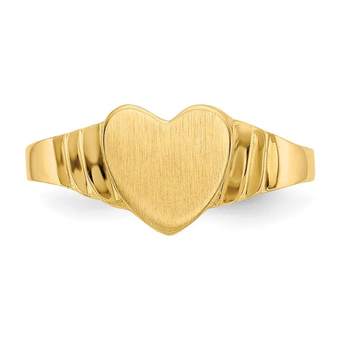 Rings Goldia 14k Yellow Gold Satin Baby Heart Signet Ring