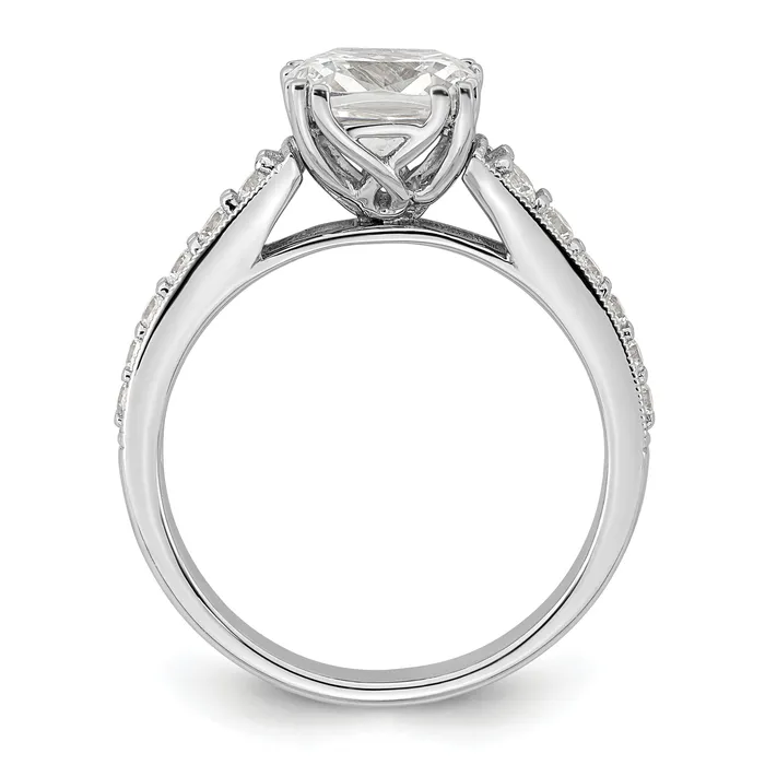 Rings Goldia 200ct CZ Solid Real 14k White Polish 2ct Cushion Engagement Dia Ring