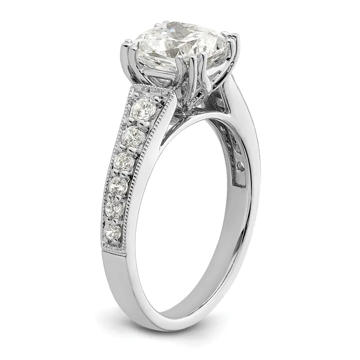 Rings Goldia 200ct CZ Solid Real 14k White Polish 2ct Cushion Engagement Dia Ring