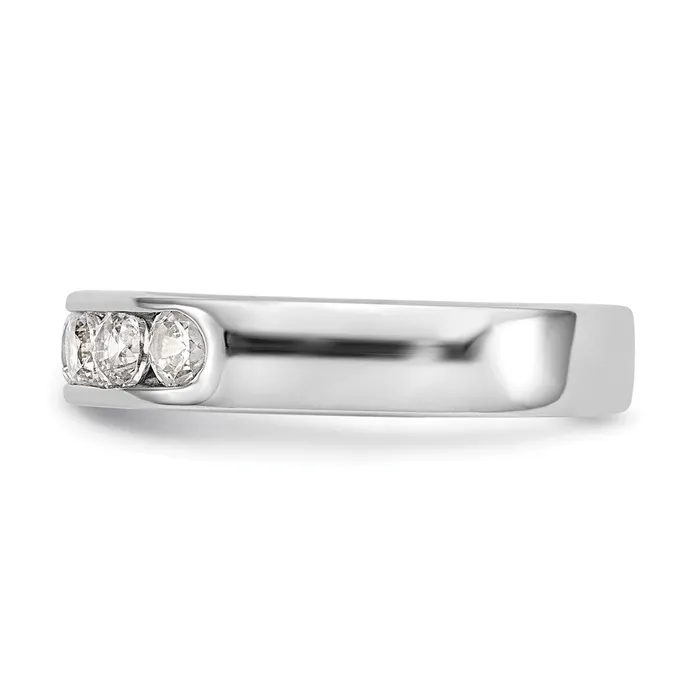 Rings goldiaca 14K White Gold 6Stone Real Diamond Channel Band