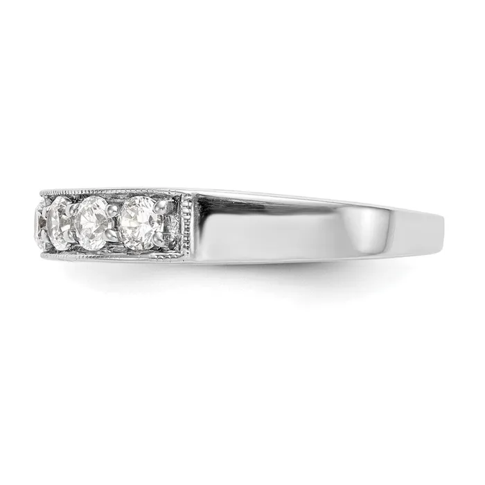 Rings goldiaca 14K White Gold 7Stone Real Diamond Channel Band