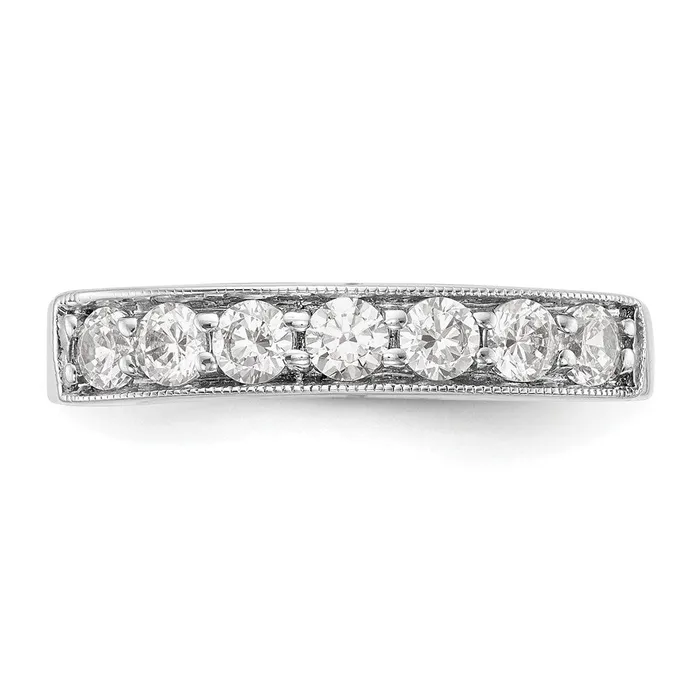 Rings goldiaca 14K White Gold 7Stone Real Diamond Channel Band