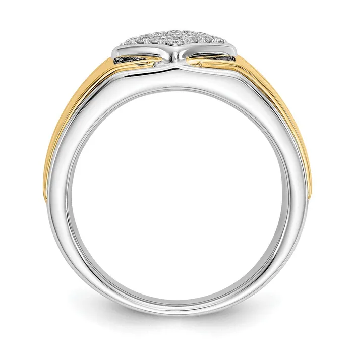 Rings Goldiacom 14k TwoTone Gold Black and White Real Diamond Mens Ring