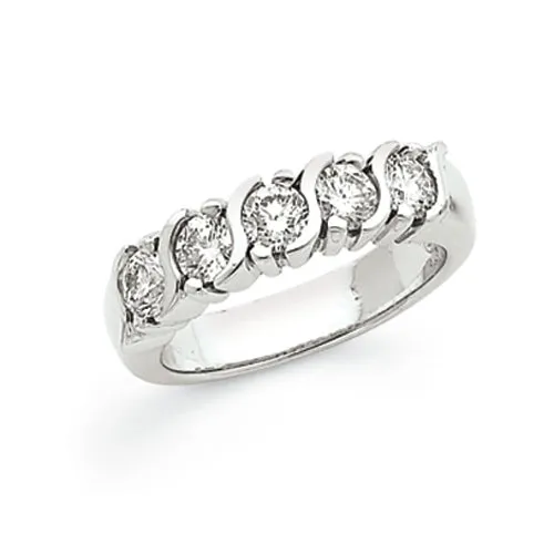 Rings Goldiacom 14k White Gold A Diamond 5 Stone Ring