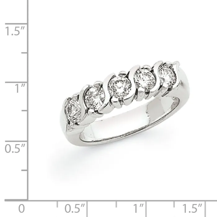 Rings Goldiacom 14k White Gold A Diamond 5 Stone Ring