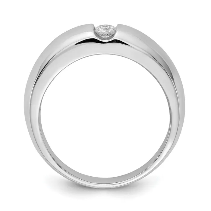 Rings Goldiacom 14k White Gold AAA Real Diamond mens band